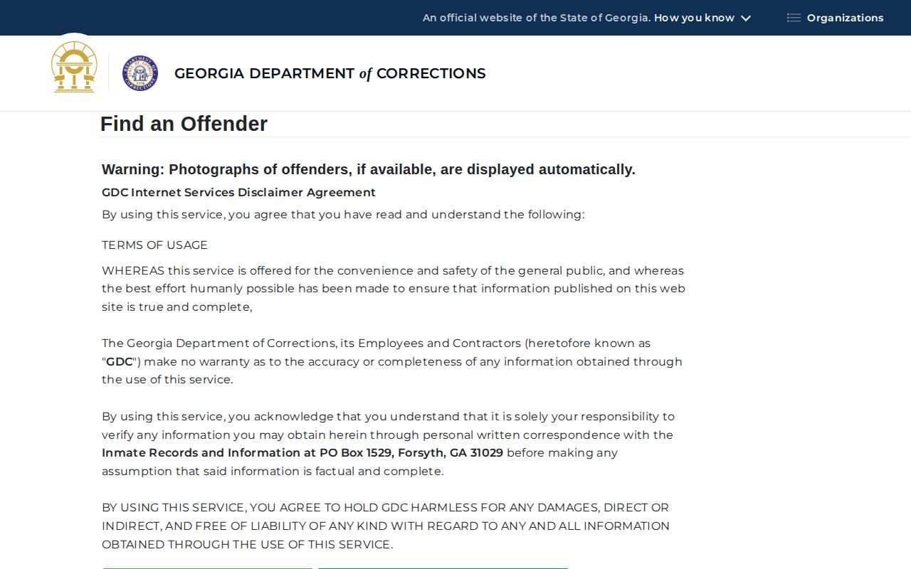 Georgia offender search for Bartow County released inmates