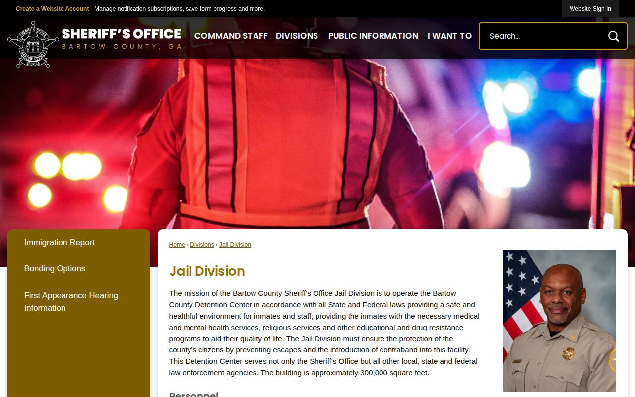 Bartow County Detention Center release and jail facility information